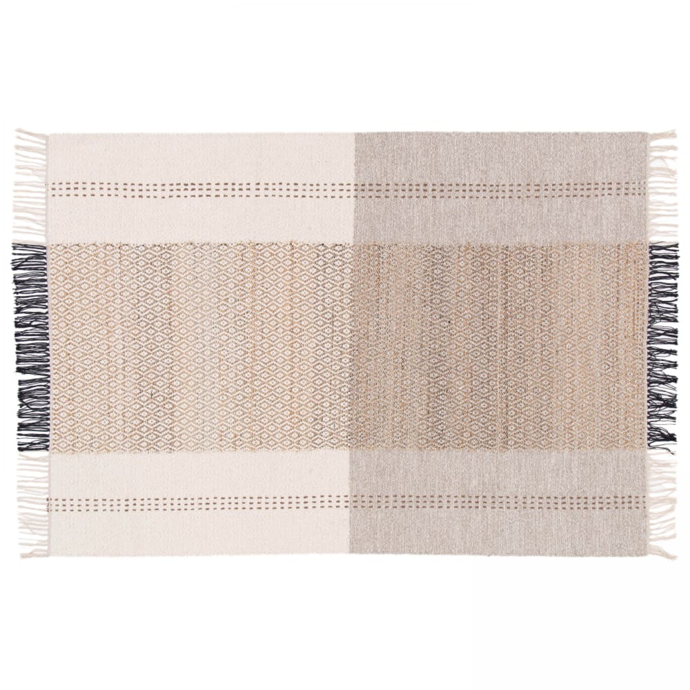 Tapis en laine et jute tissé à plat à motifs géométriques 160 x 230 cm