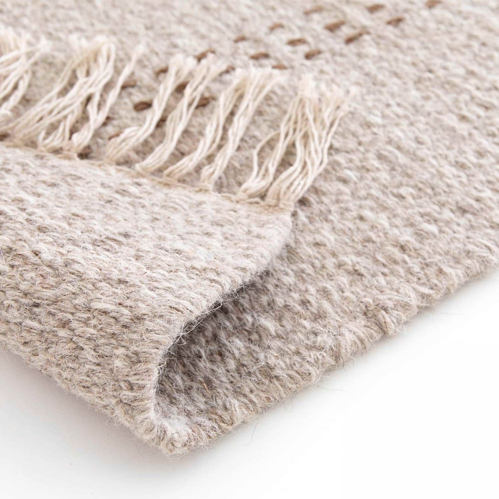 Tapis en laine et jute tissé à plat à motifs géométriques 160 x 230 cm