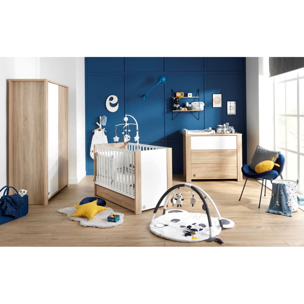 Armoire 2 portes couleur bois et blanc