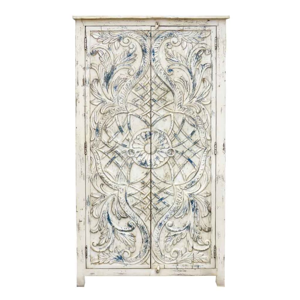 Armario de madera blanco 99x42x180 - Maisons du Monde
