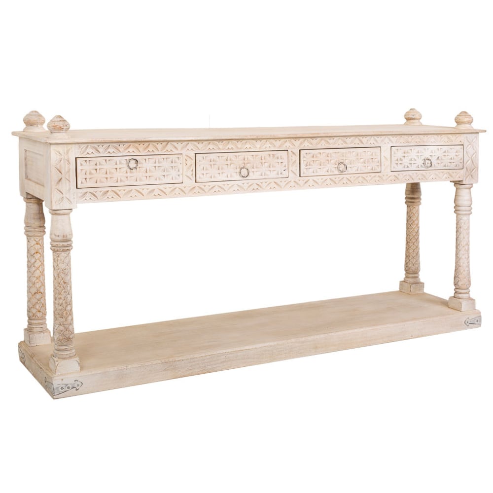 Recibidor de madera 196x46x97h cm