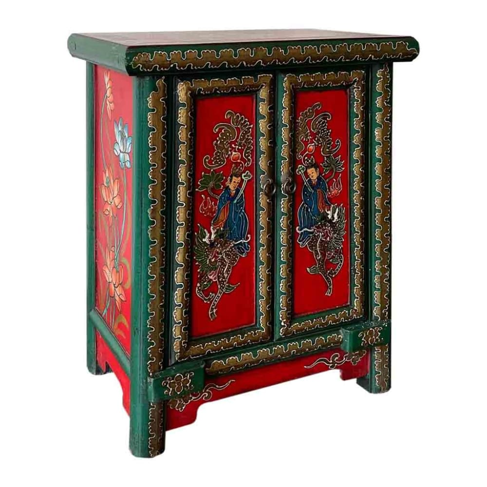 Recibidor de madera rojo 48x31x60