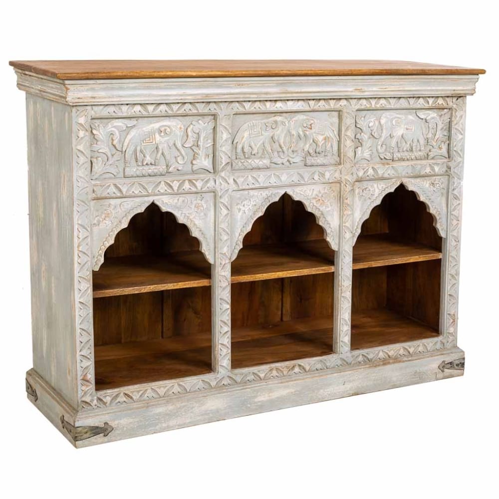 Wanderlust deco Sideboard aus Holz, 132x40x96, weißem style exotic - Holz