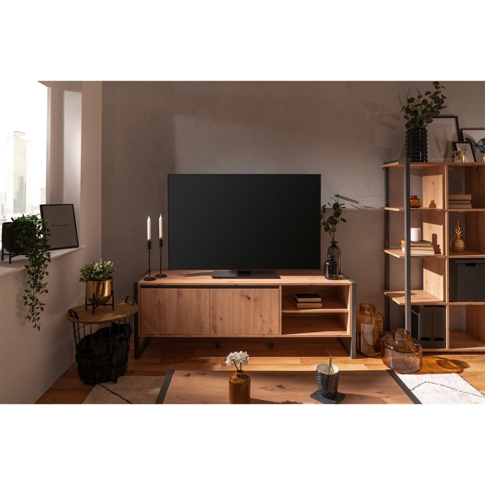 Mobile TV a 2 ante marrone 160x40x55 cm - Calicosy