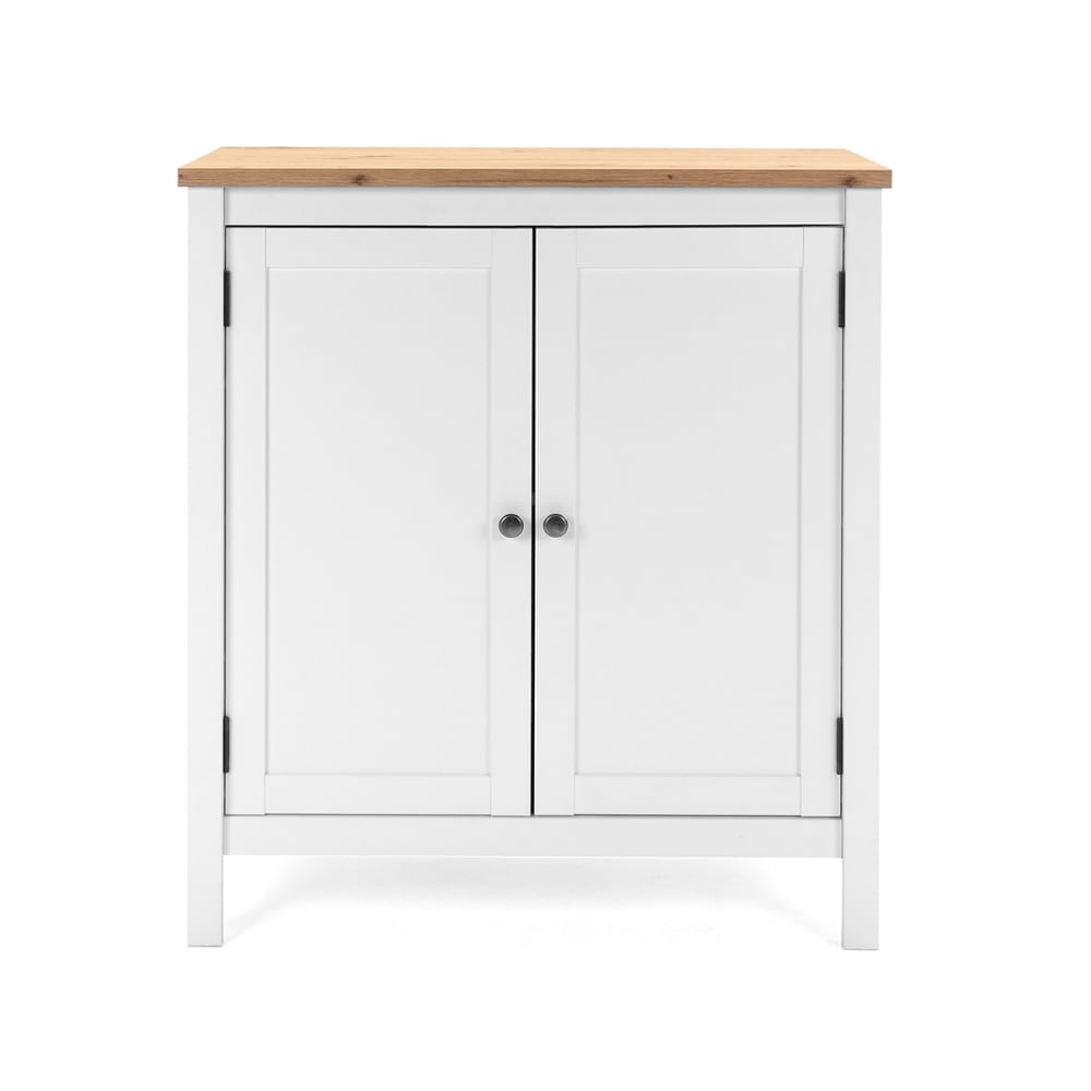 Calicosy Aufbewahrungskommode mit 2 Türen L80 cm - weißes Dekor style seaside - Spanplatte