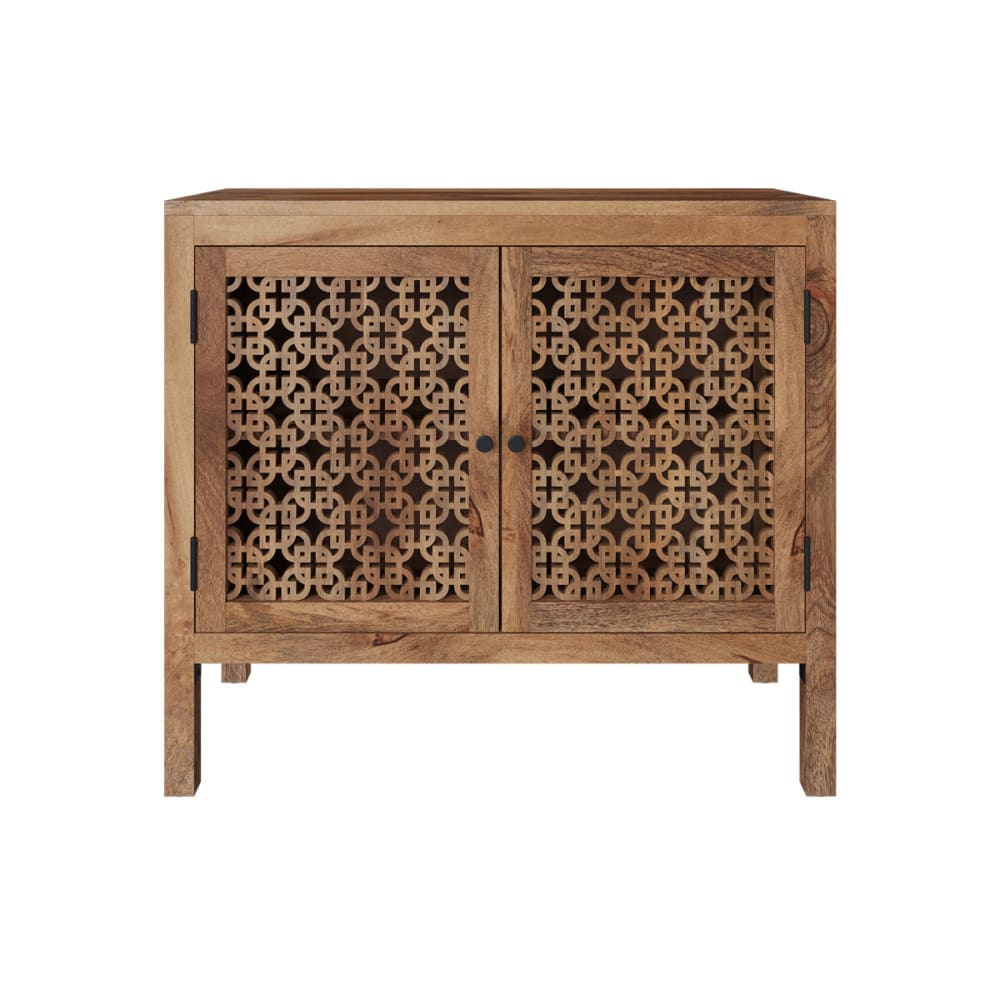Maison Pavane Kleines Gitterbuffet aus Mangoholz style exotic Braun
