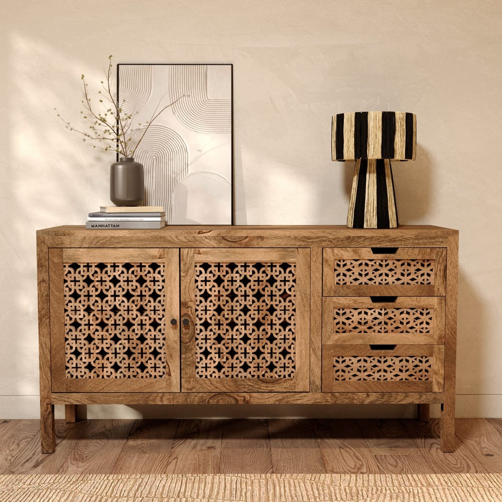 Buffet ajouré en bois de manguier - Maisons du Monde