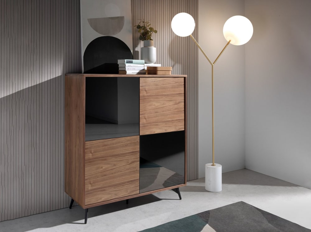 Sideboard aus Walnussholz und Glas - Maisons Du Monde