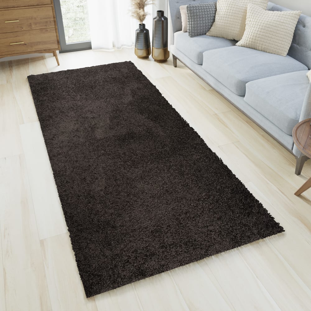 Alfombra de pasillo dormitorio antracita shaggy 100 x 150 cm - Maisons du Monde