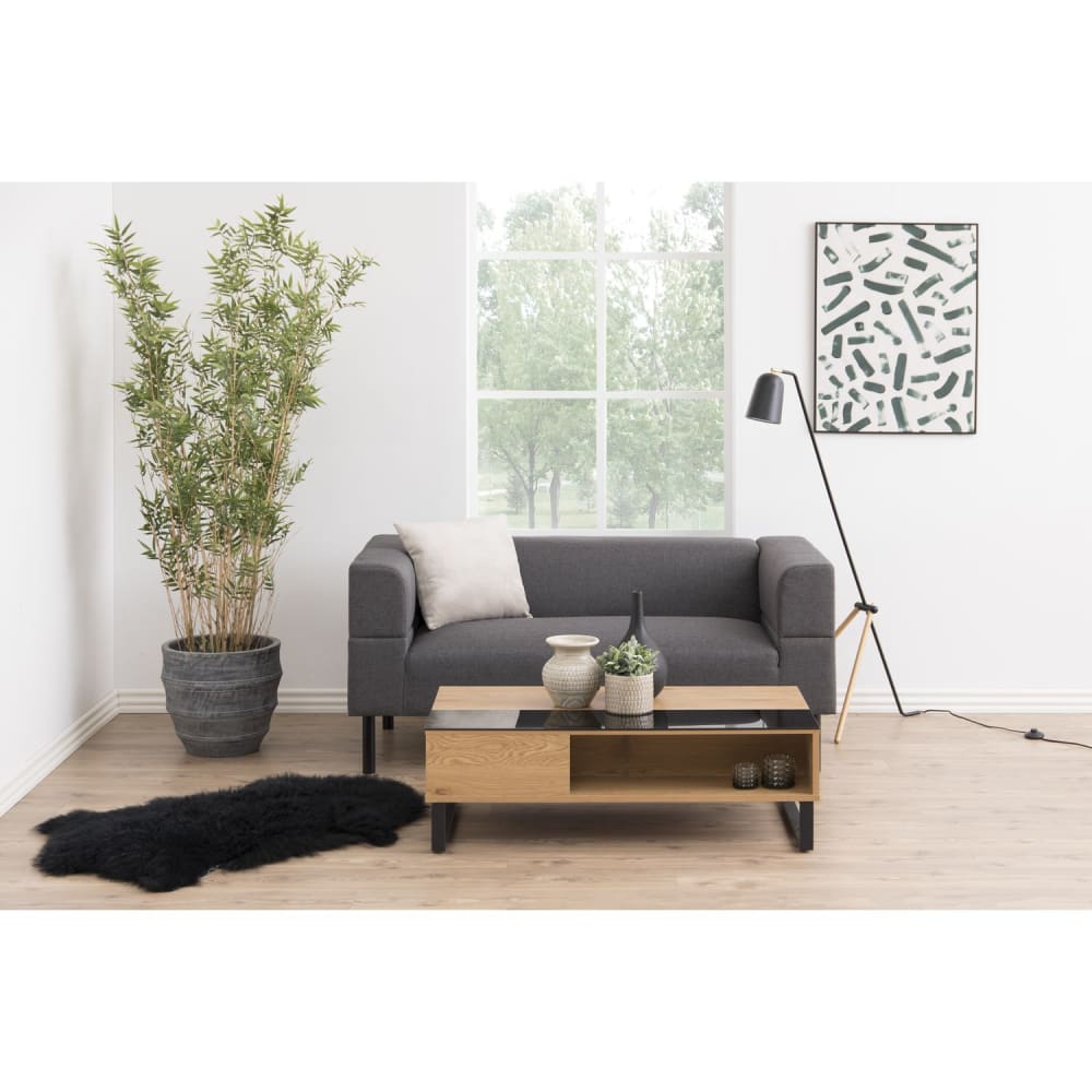 Table basse avec plateau relevable et rangement intégré noir - Maisons du Monde