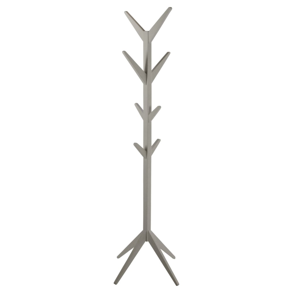 Porte-manteau sur 4 pieds en mdf avec 8 accroches gris