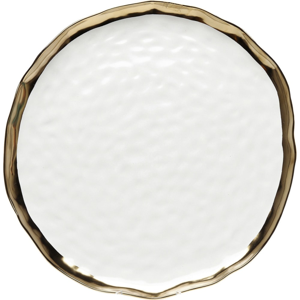 Kare Design Plat en porcelaine blanche et dorée d31 style classique chic
