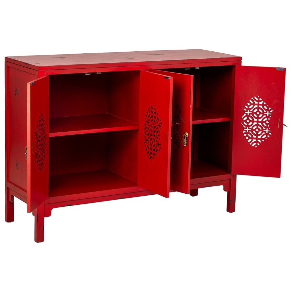Aparador de madera rojo 120x40x86,5h cm - Maisons du Monde