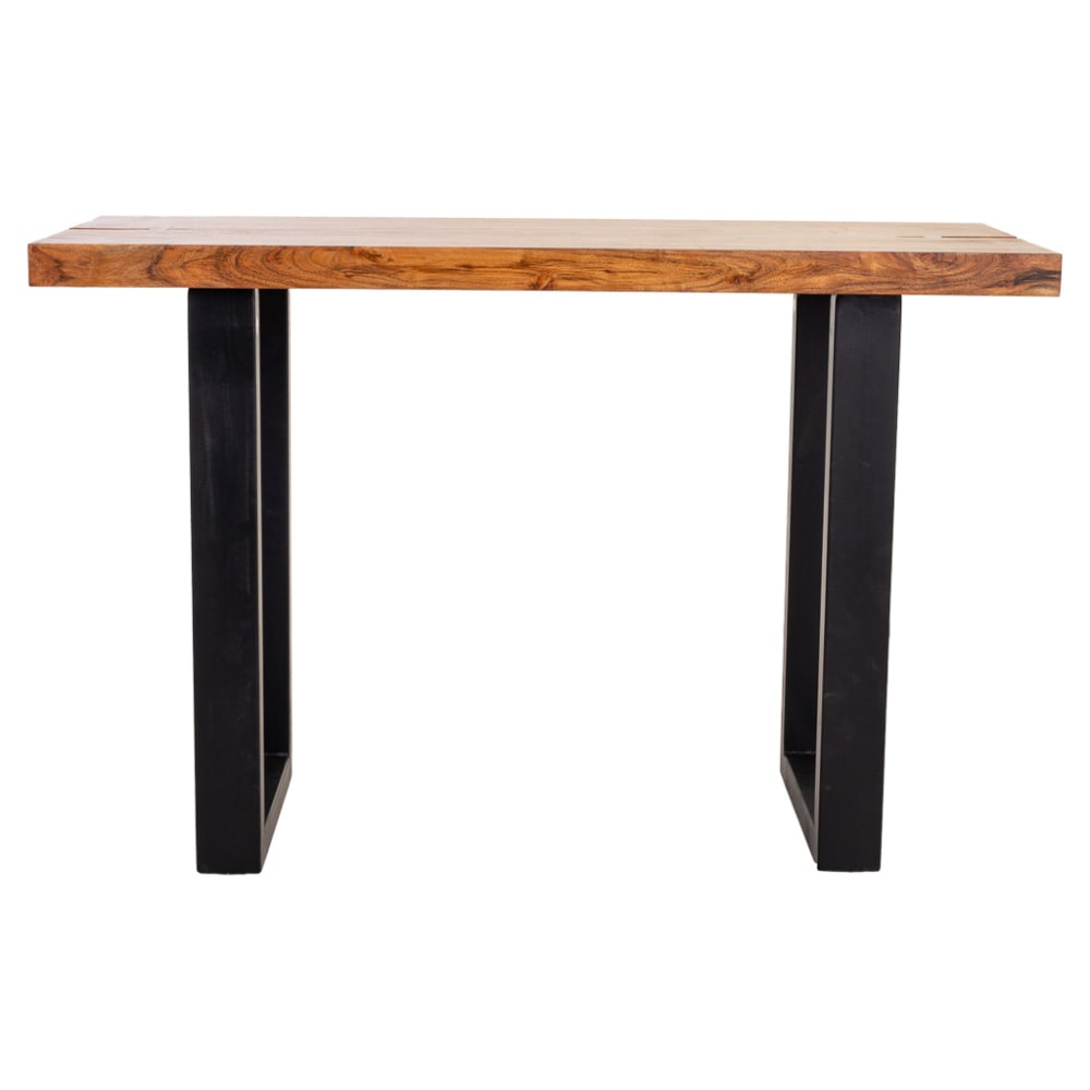 Meuble d'entrée en bois et métal noir 120x45x75h