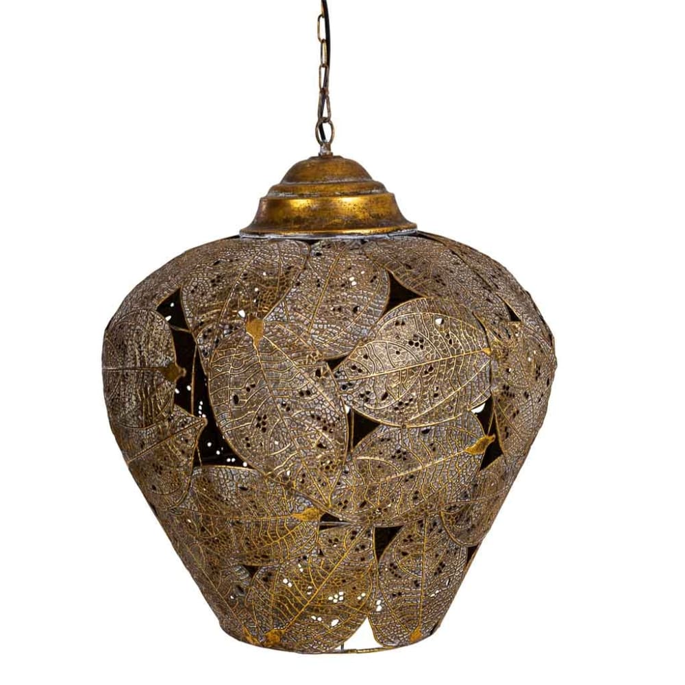Plafonnier en métal doré 49,5x49,5x58,5/122h cm — vue 3