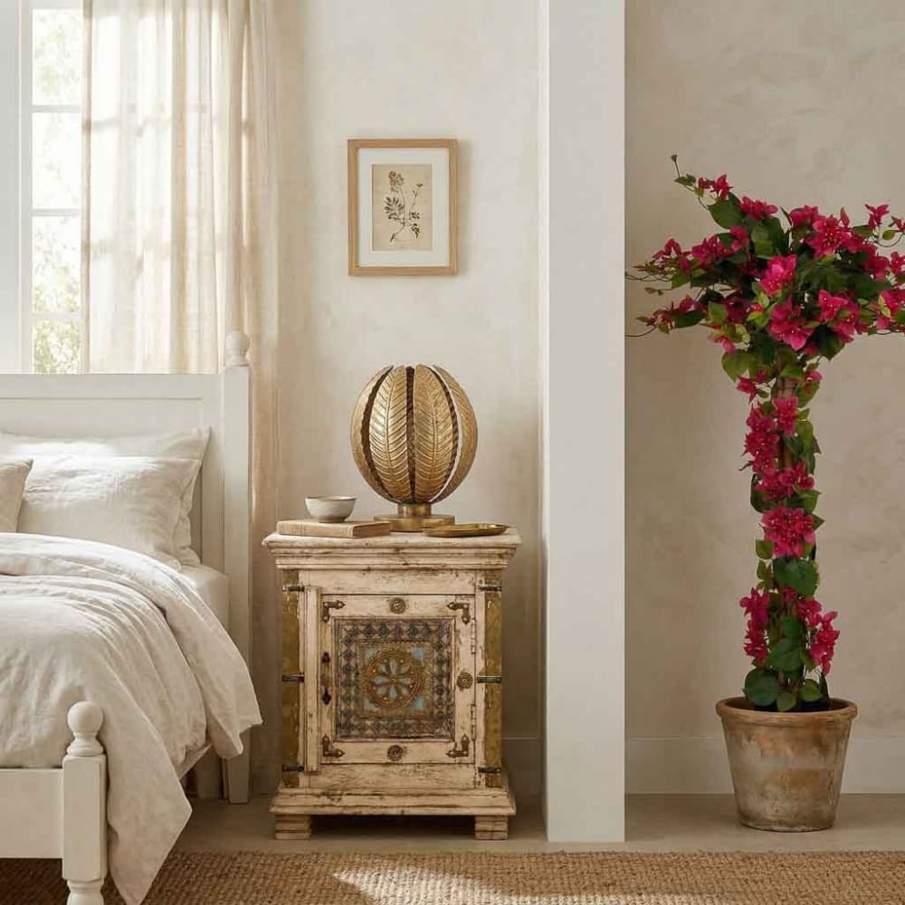 Lámpara de mesa de metal dorada 35x35x39,5 - Maisons du Monde