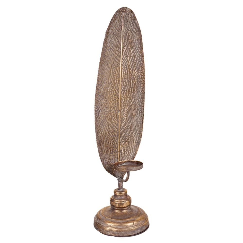 Candelabro de metal dorado 17.5x16.5x60h cm