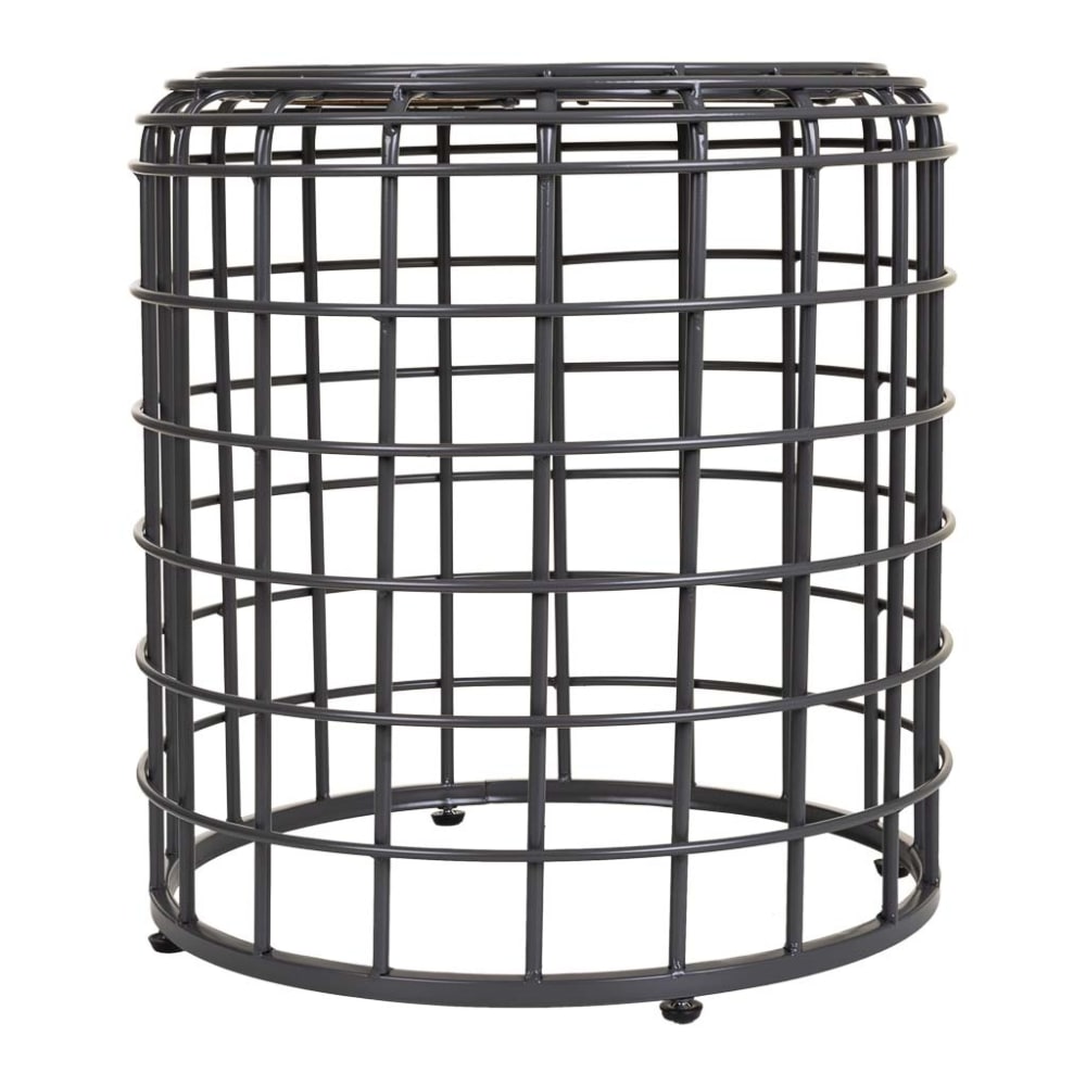 Mesa de centro de metal y madera negra 44x44x45 - Maisons du Monde