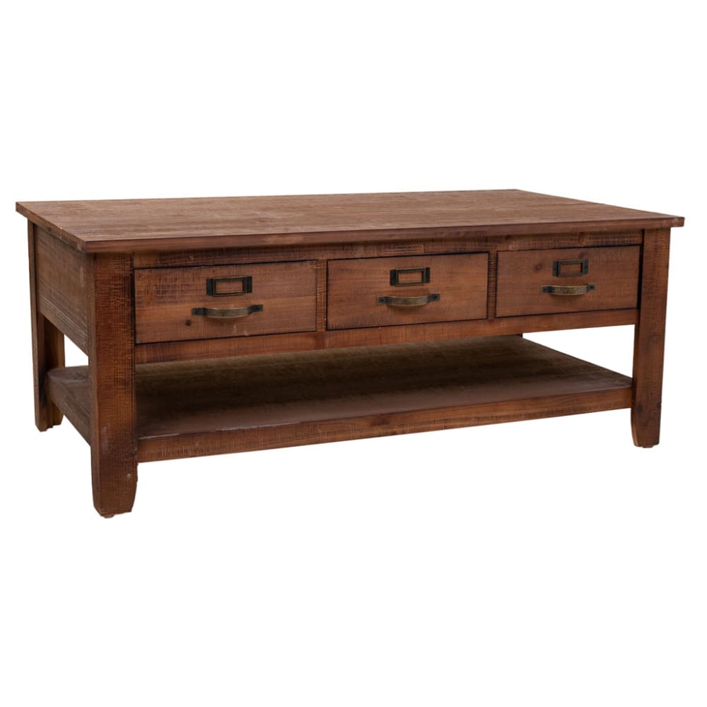 Mesa de centro de madera marrón 120x66x48