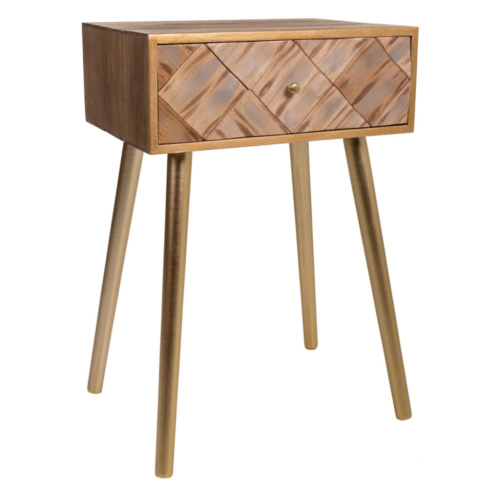 Wanderlust deco Nachttisch aus Holz, 45x34x67, braun - Holz
