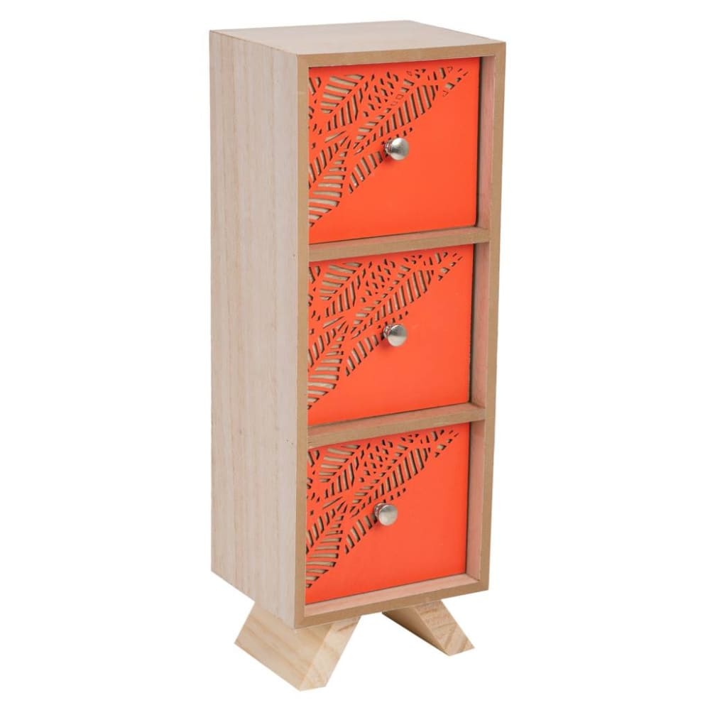 Petite boîte de rangement avec 3 tiroirs multicolores 12x10x34h cm Petite boîte de rangement avec 3 tiroirs multicolores 12x10x34h cm