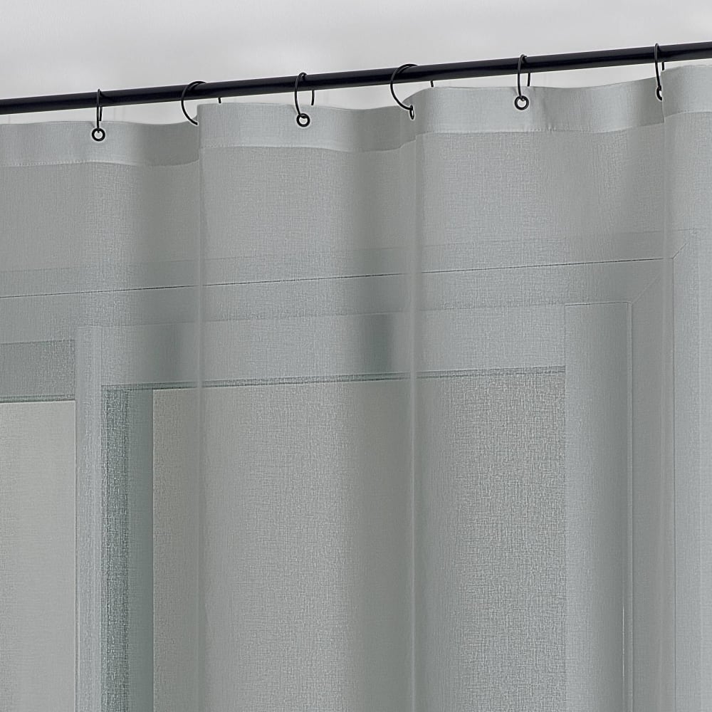 Voilage à anneaux noirs amovibles polyester gris 140x240 cm - Maisons du Monde