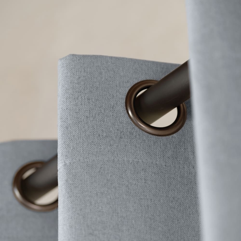 Rideau 100% occultant thermique phonique chiné midnight polyester gris - Maisons du Monde