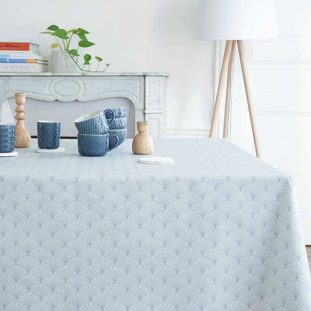 Nappe enduite coton grise carrée 120 x 120 cm