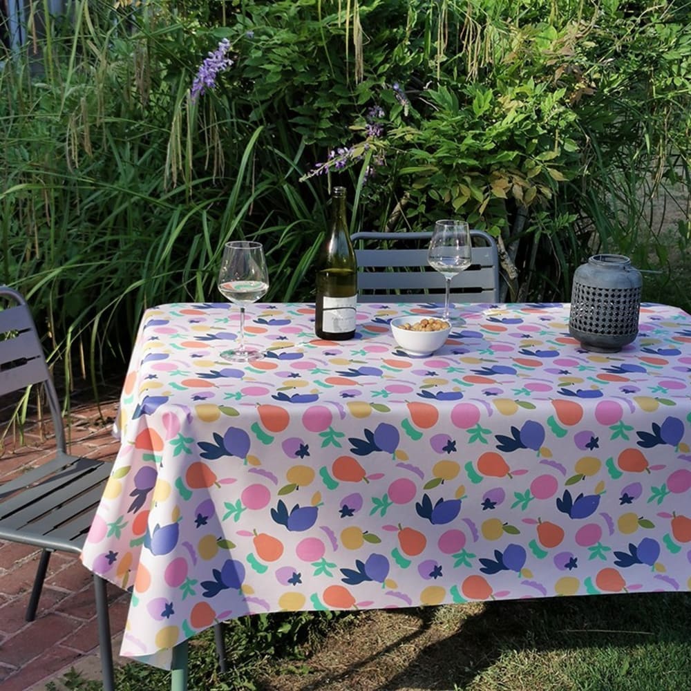 Nappe enduite coton multicolore carrée 120 x 120 cm