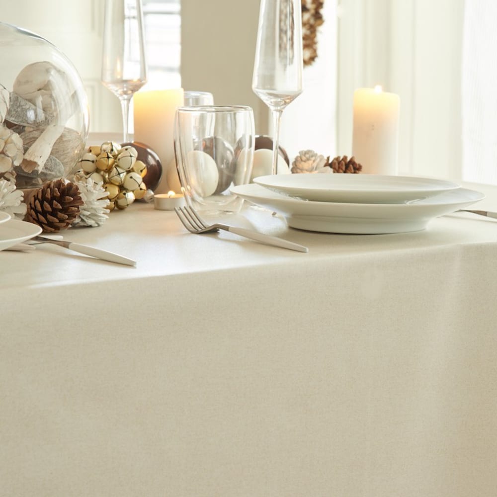 Nappe enduite coton dorée carrée 120 x 120 cm