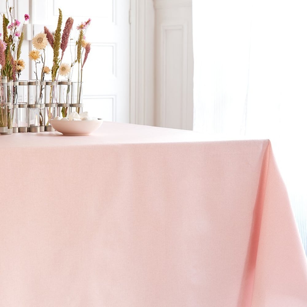 Nappe enduite coton rose carrée 120 x 120 cm