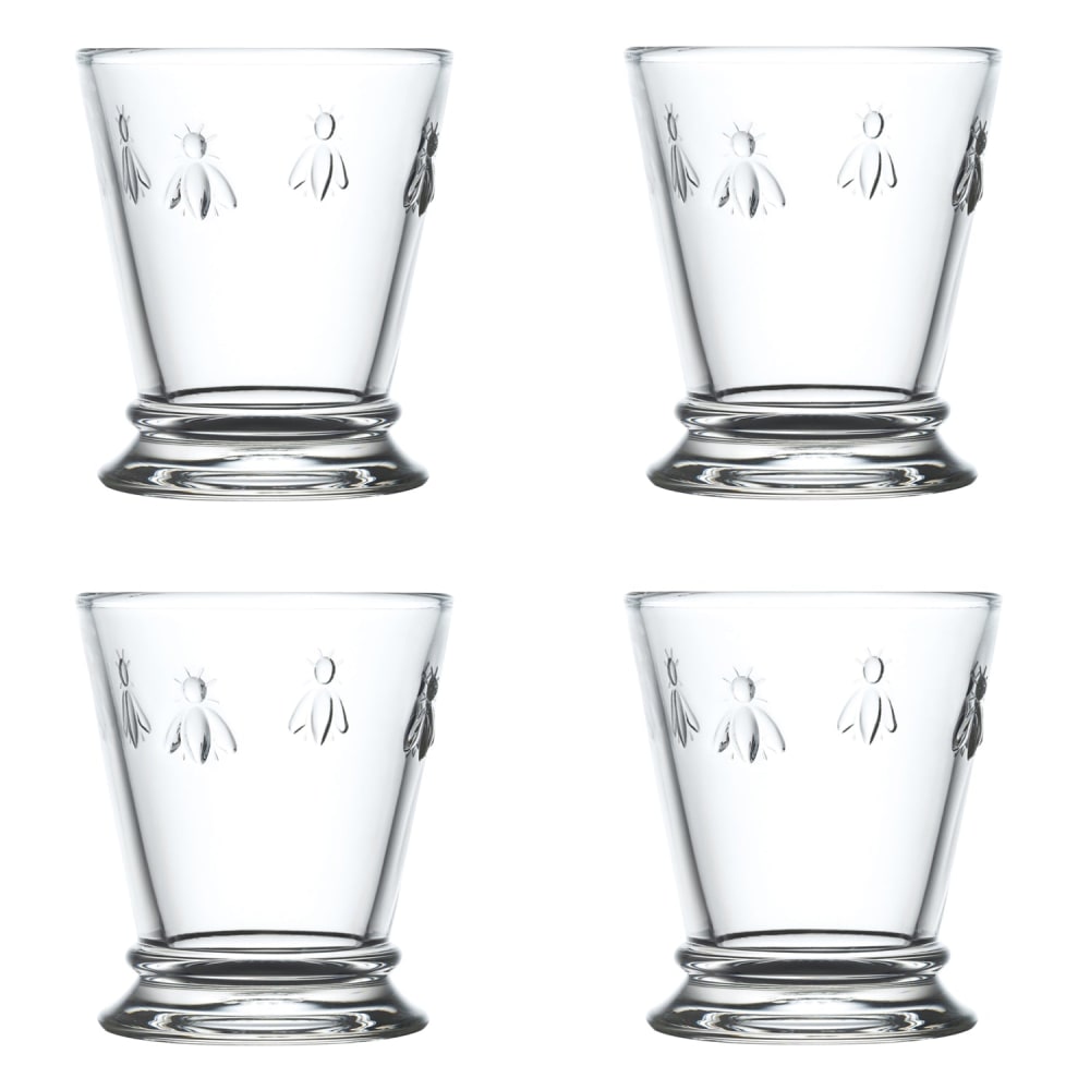 Coffret de 4 verres à eau ABEILLE 4 couleurs assorties