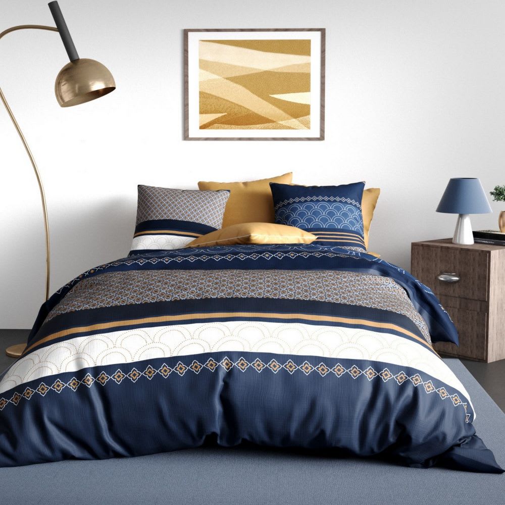 Parure de lit 2 places coton à motif 240x260 cm