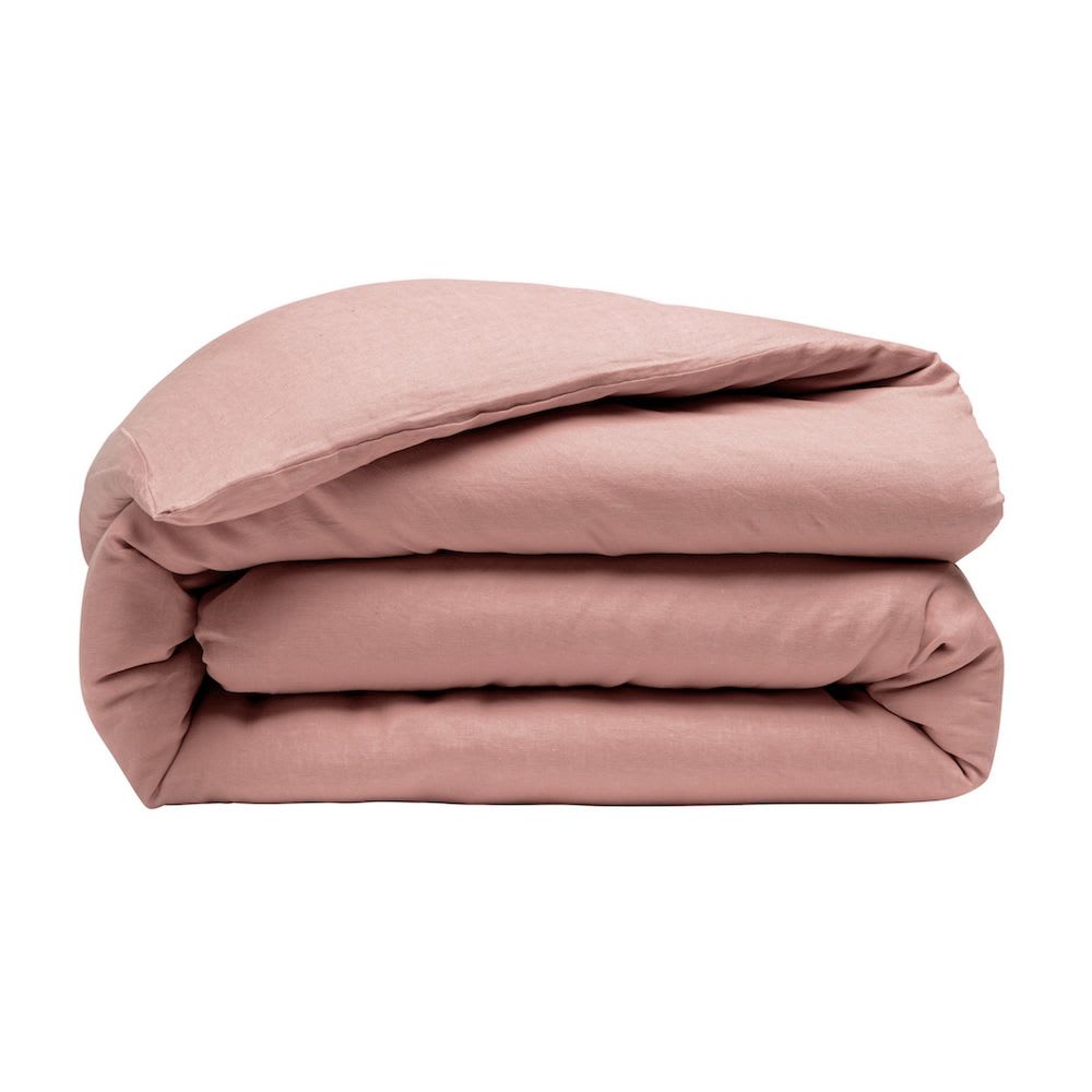 Housse de couette lin lavé rose 220x240 cm - Maisons du Monde