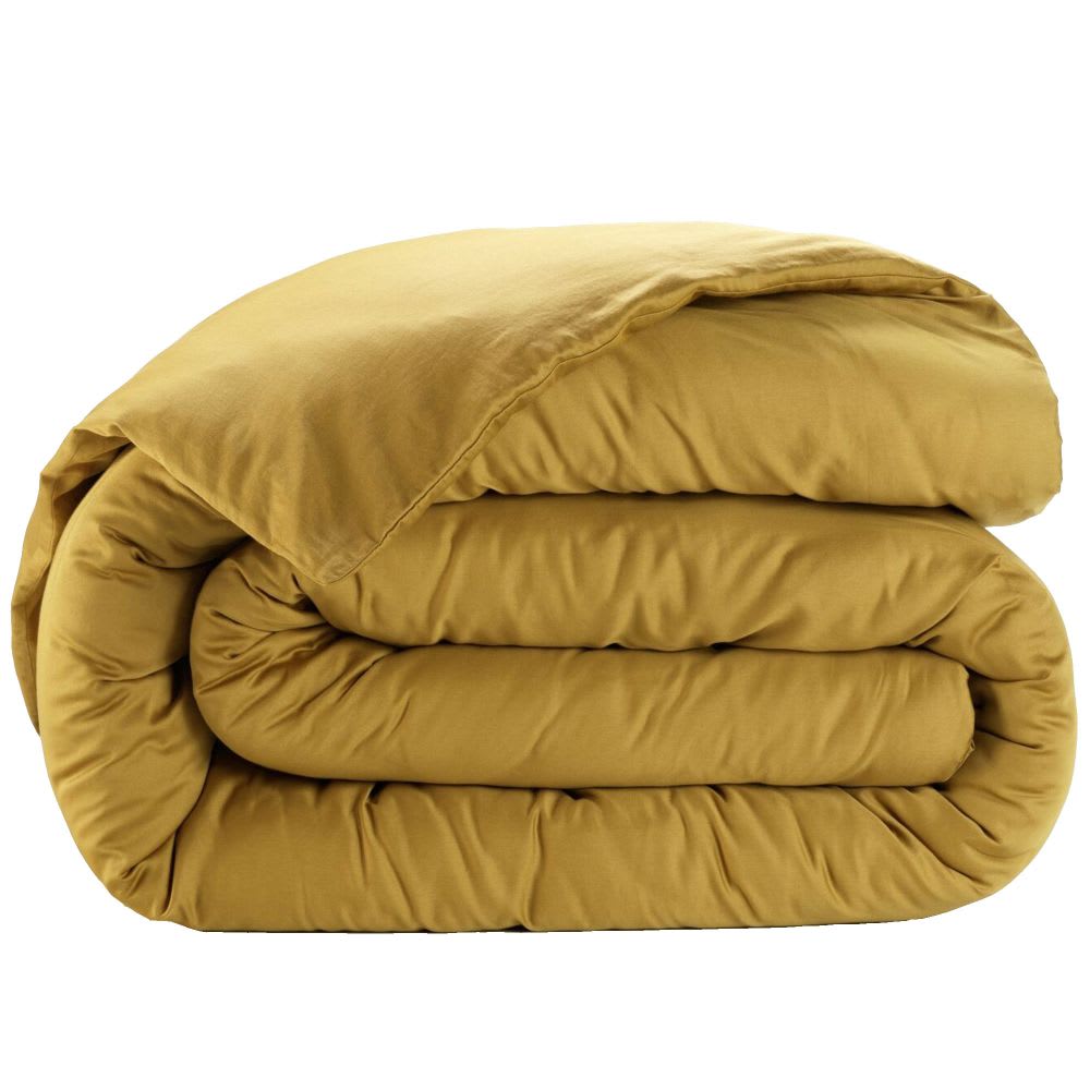 Housse de couette satin de coton jaune 220x240 cm - Maisons du Monde