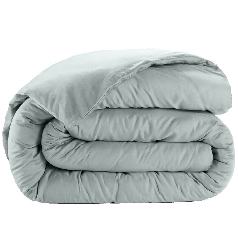 Housse de couette satin de coton bleu 220x240 cm — vue 3