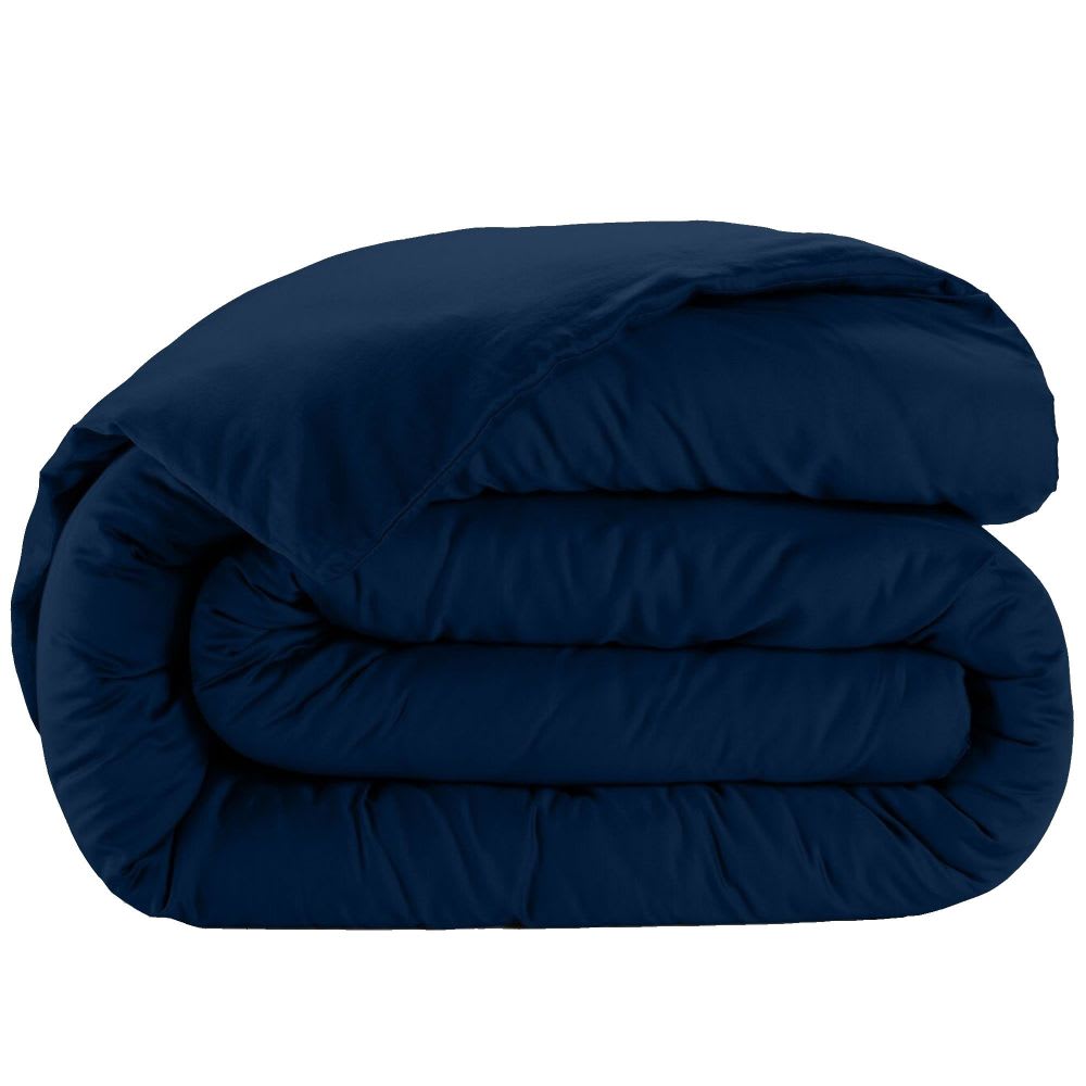 Housse de couette satin de coton bleu 220x240 cm - Maisons du Monde