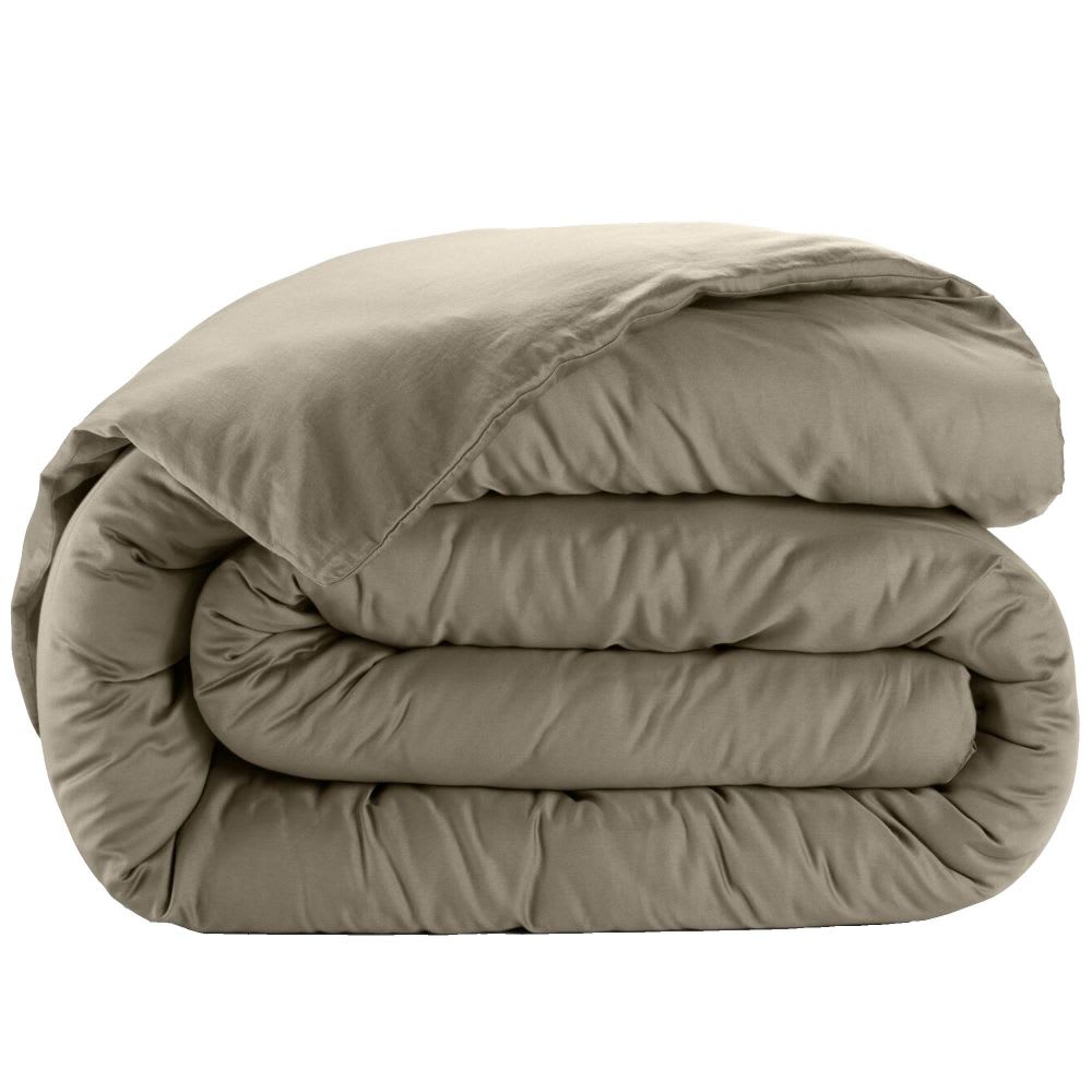 Housse de couette satin de coton beige 240x260 cm - Maisons du Monde
