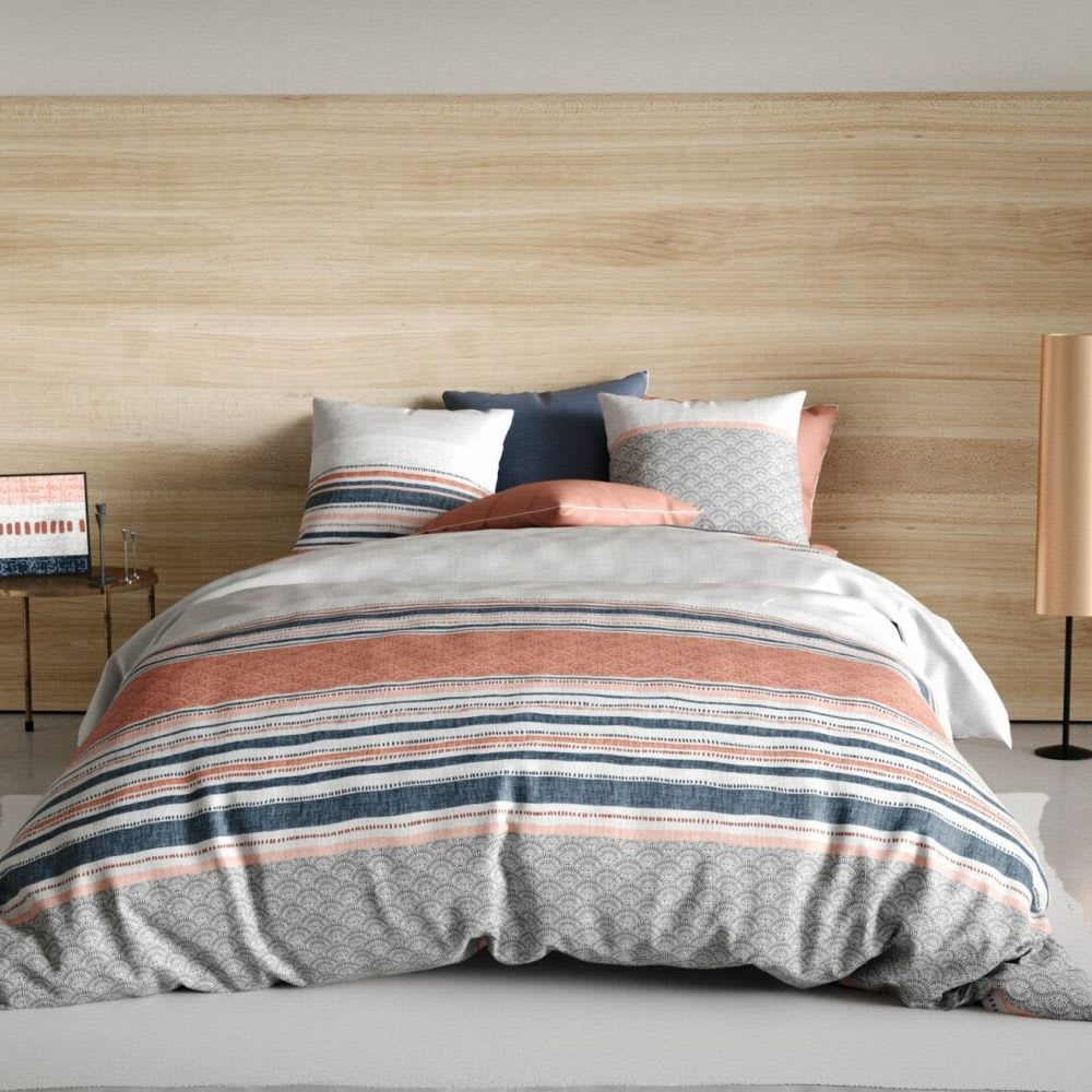 Parure de lit 2 places coton à motif 220x240 cm