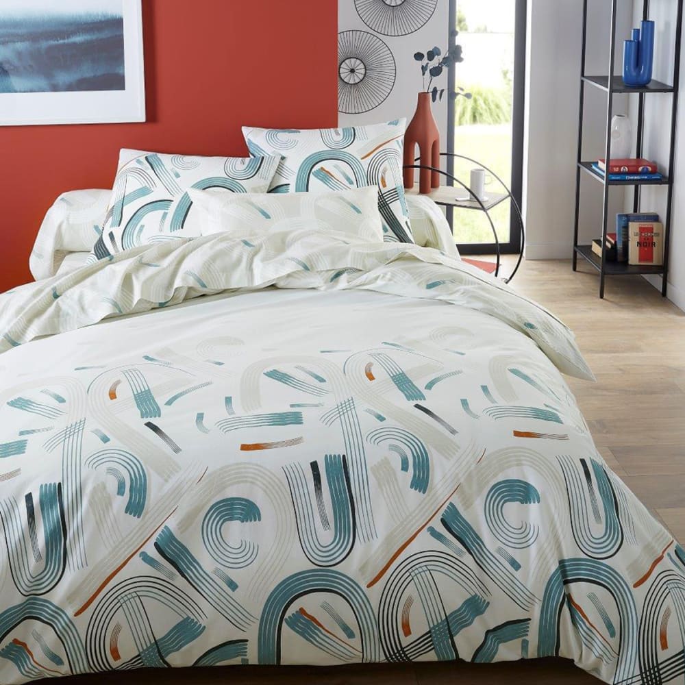 Housse de couette en coton blanc 140x200