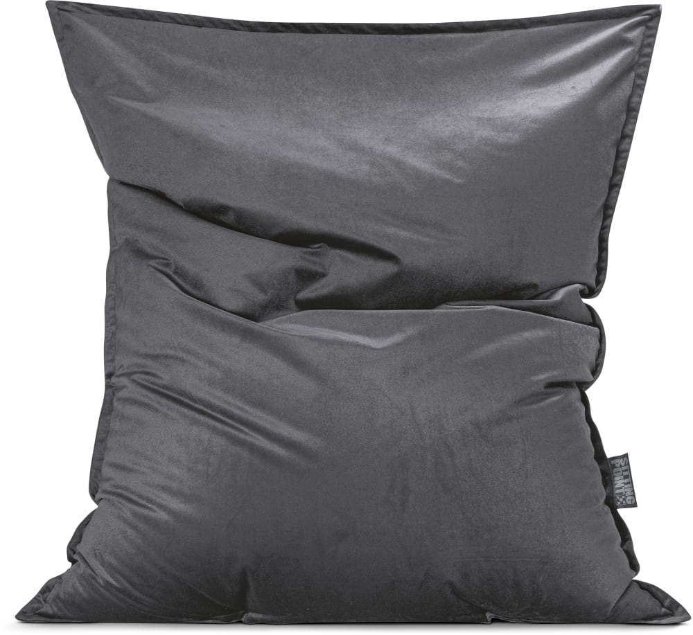 Coussin d'intérieur géant aspect velours anthracite 170x130cm