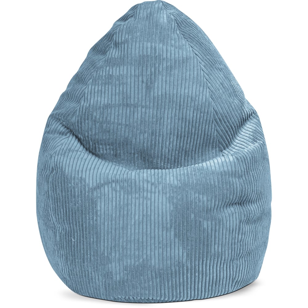 Pouf poire confort xl velours grosse cote bleu pétrole 70x110cm