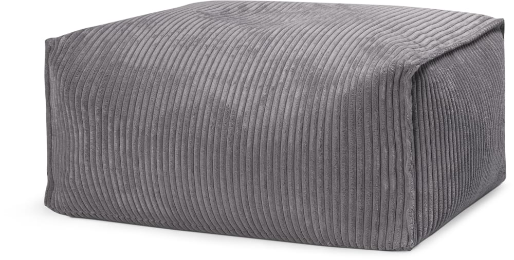 Pouf confort carré velours - gris anthracite