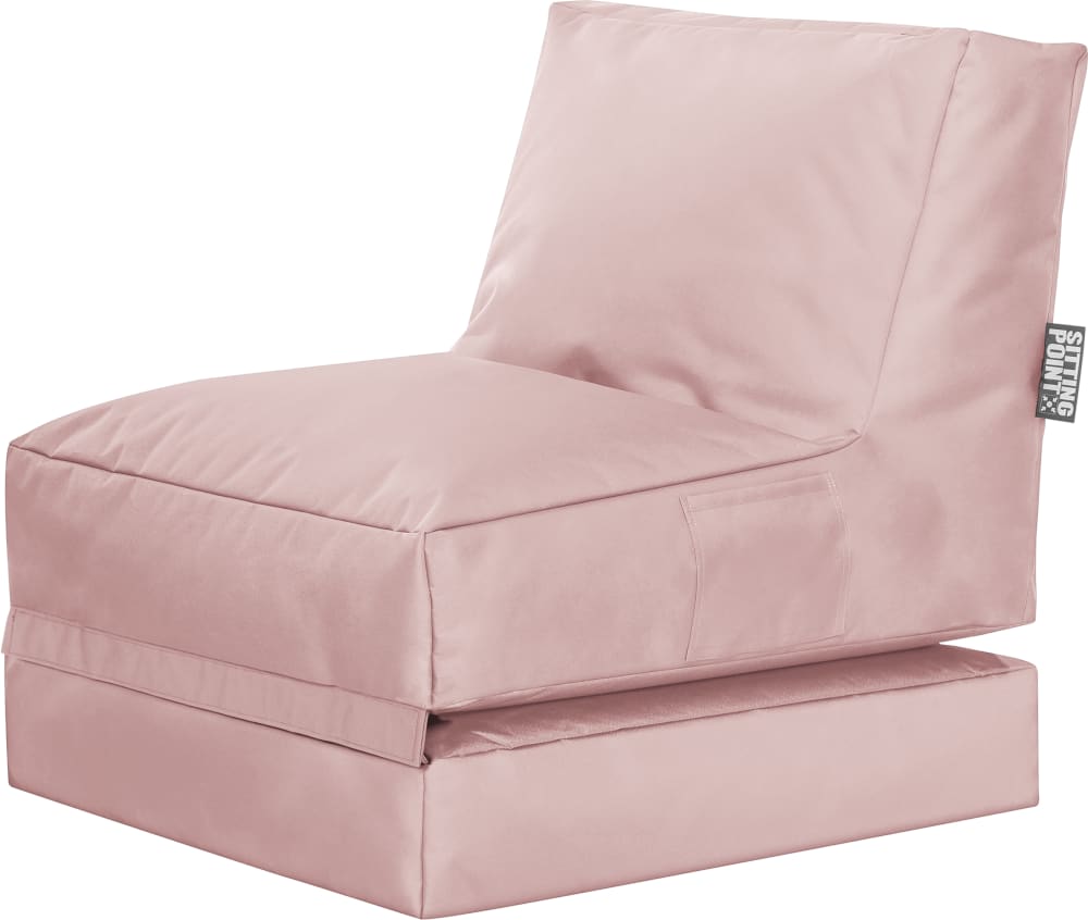 Pouf salon extérieur uni vieux rose dépliable 70x80x90cm