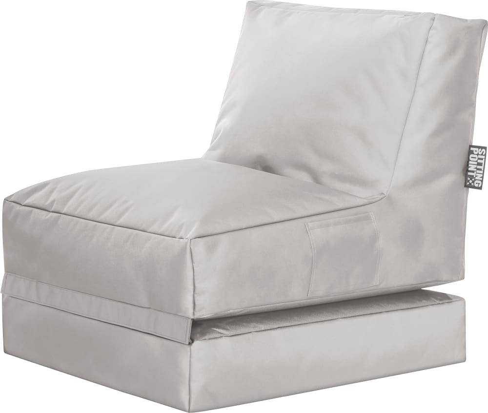 Pouf salon extérieur uni gris clair dépliable 70x80x90cm