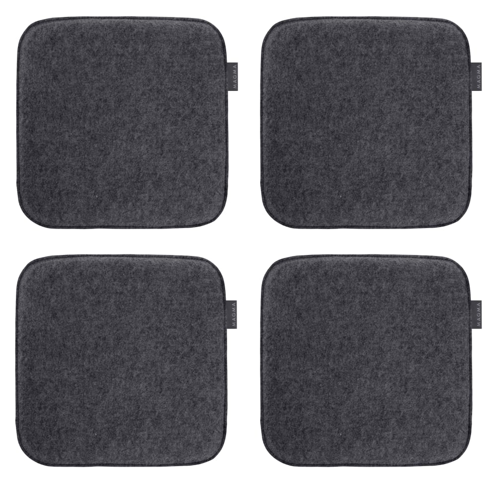 Galettes de chaises carrées anthracite chinées-Lot de 4-env.35x35