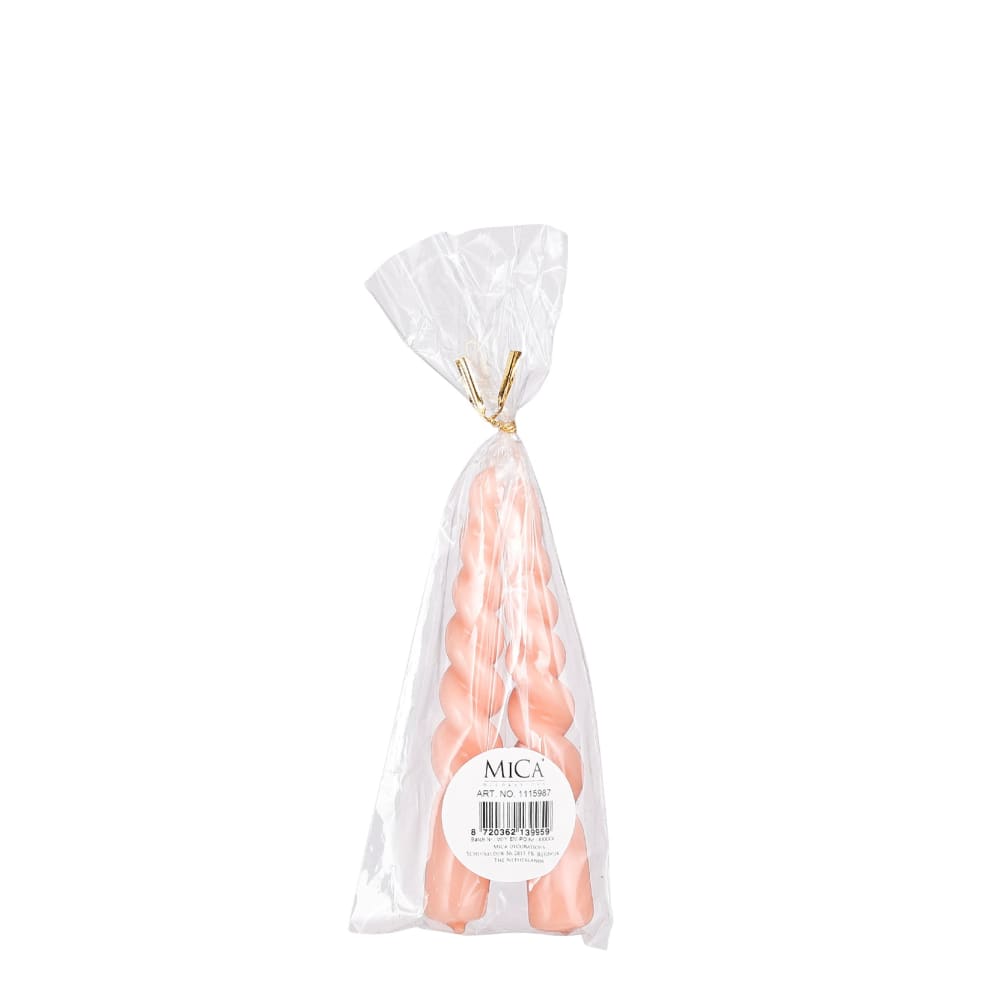 Dinnerkerze Twist Pink Wachs H15xB2.2xL2.2cm - Maisons Du Monde