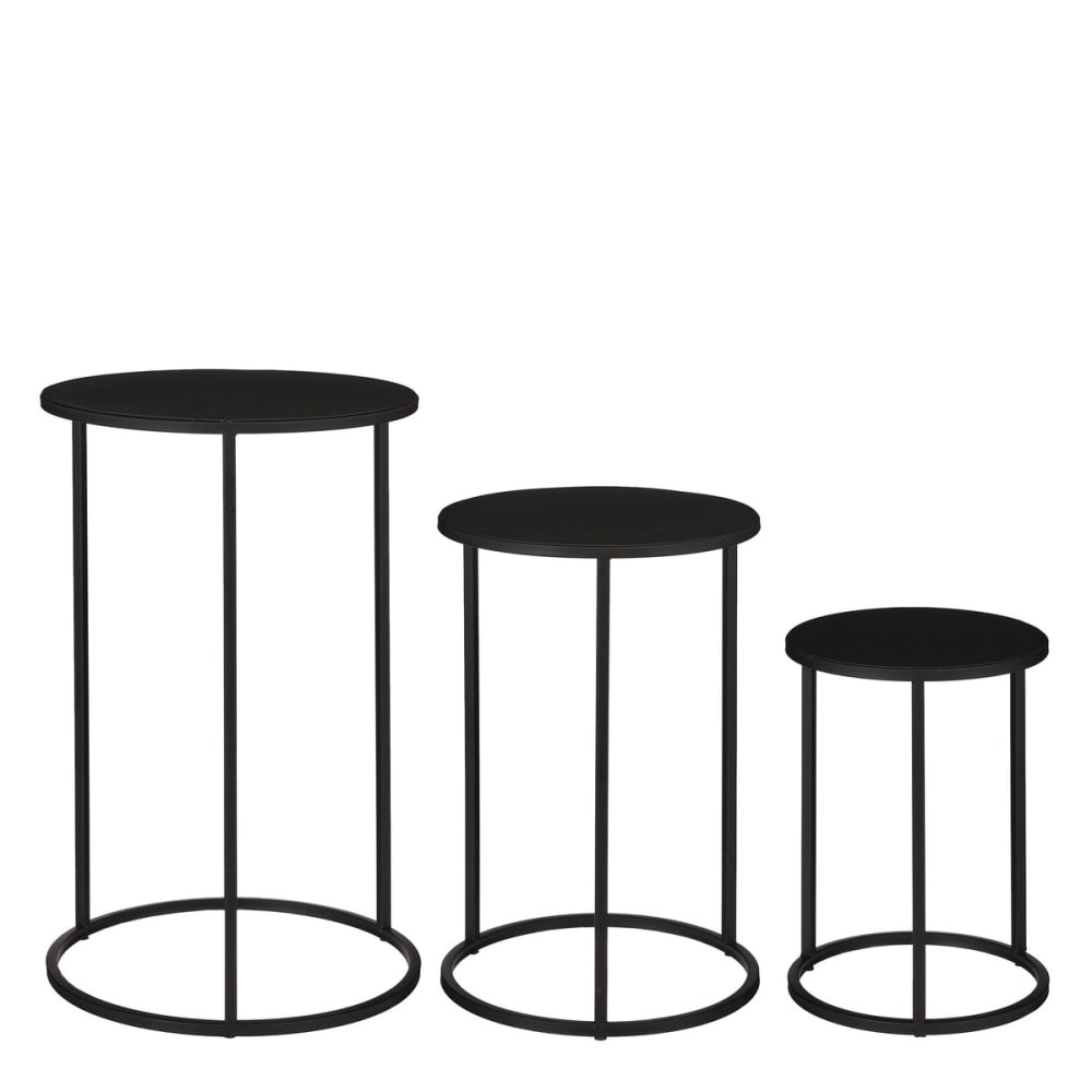 Mica Decorations Table d'appoint noir fer h50xl32xl32cm style industriel Noir Acier - 32x50x32cm