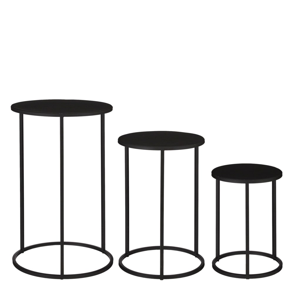 Table d'appoint noir fer h50xl32xl32cm - Maisons du Monde