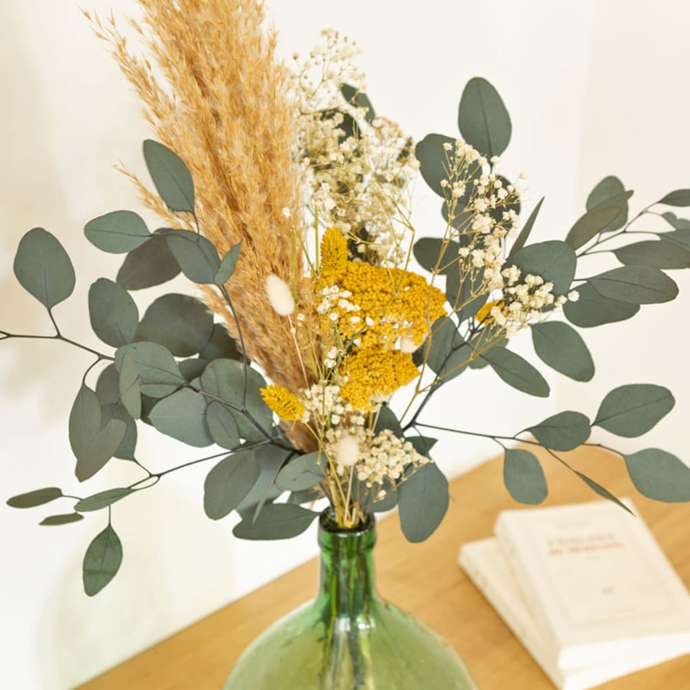 Bouquet de fleurs séchées pour dame jeanne achillea jaune - Maisons du Monde